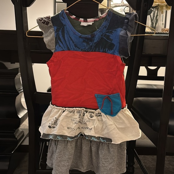 Awesome whimsical upcycled tiered shirt dress size 5/6 - Picture 4 of 4